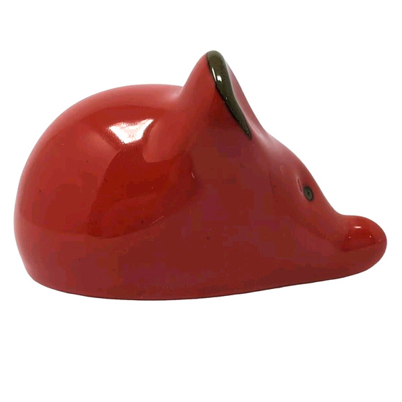 Red Ceramic Mouse Collectible Kitchen Decor Farmhouse Made in Italy Tiny Flaw - Picture 5 of 11